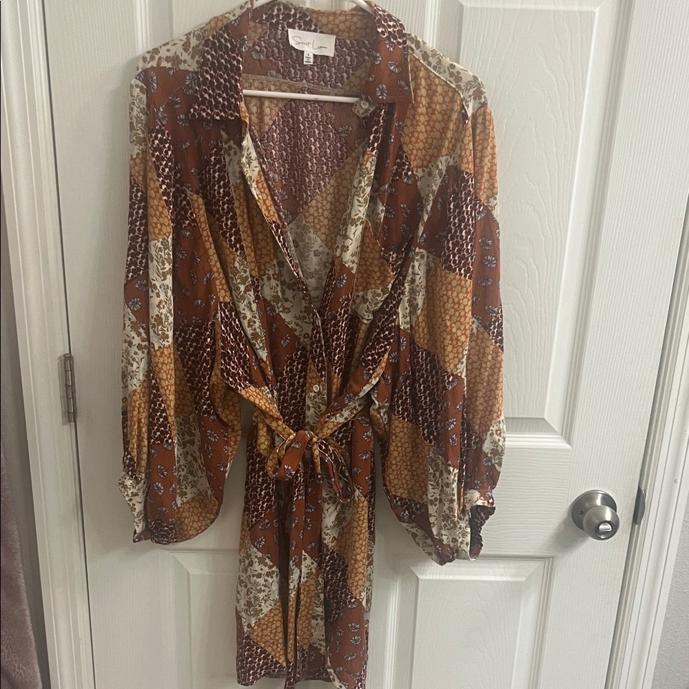 Patchwork Tie-Waist Dress